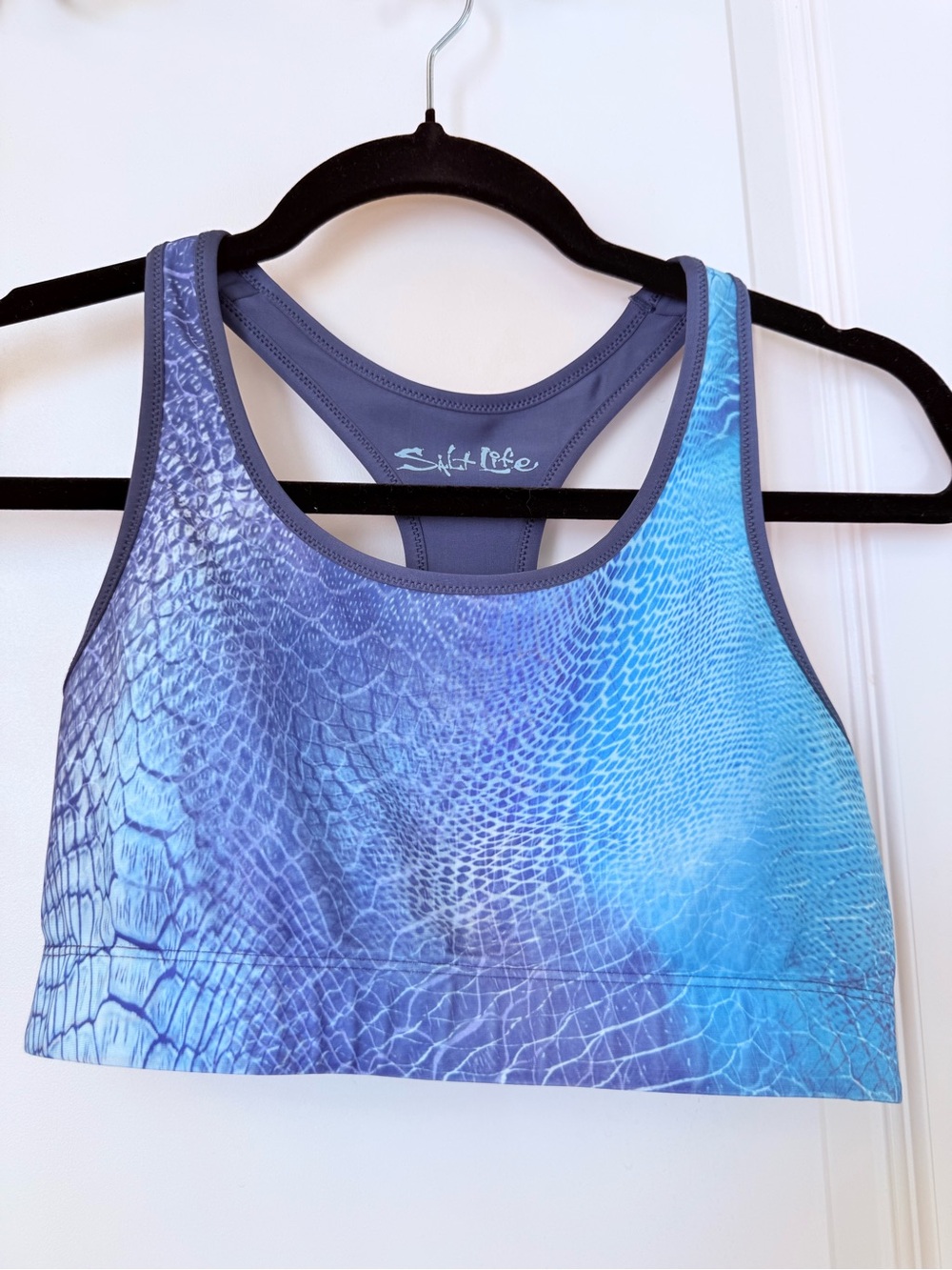 Salt Life Blue and Purple Ombre Scale-Print Swim Bra